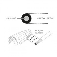 Connecteur compatible MC4 mâle négatif Push-In 4-6 mm² Weidmüller PV-STICK-VPE10 
